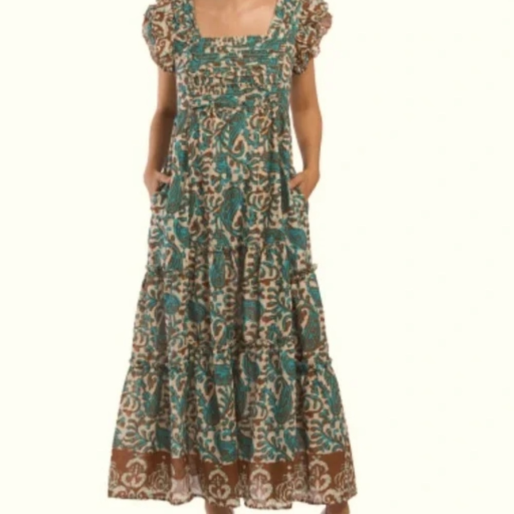 House of Harlow 1960 ruffled sleeve maxi